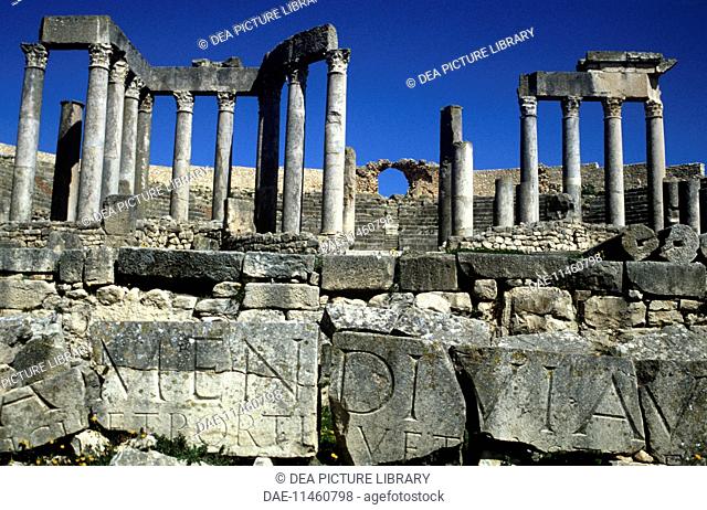 Tunisia - Dougga (Thugga, UNESCO World Heritage List, 1997). Roman theatre, 2nd century