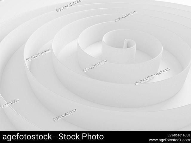 white abstract spiral border background 3d render
