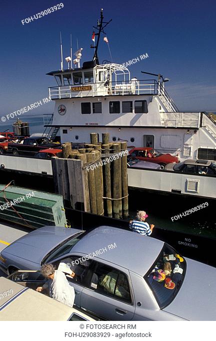 ferry, Cape Hatteras National Seashore, Outer Banks, North Carolina, Ocracoke, NC, Ocracoke Island-Hatteras Ferry going to Cape Hatteras National Seashore on...