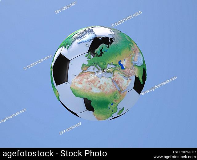 Soccerball with Globe: Europe and Africa