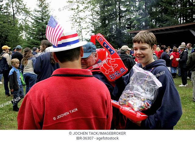 USA, United States of America, Alaska, Gustavus: 4th July, Independence day party in Gustavus, a village with 400 residents