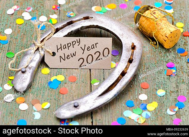 New Year's Eve and New Year 2020, horseshoe, lucky symbols