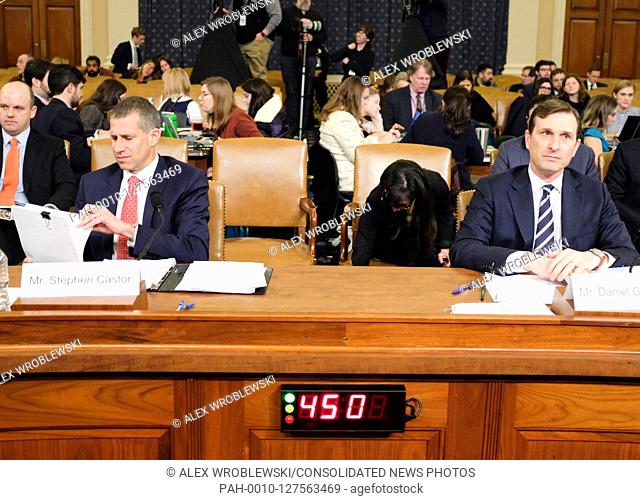 Minority Counsel Stephen Castor, US House Committee on the Judiciary (left), and Majority Counsel Daniel Goldman, US House Permanent Select Committee (right)...