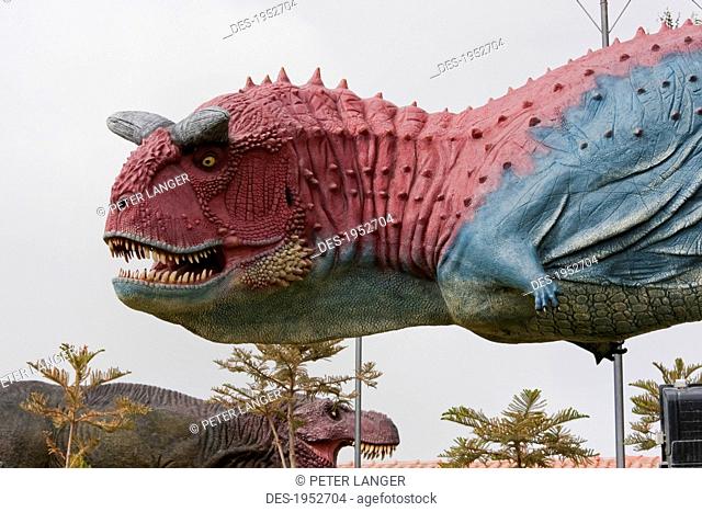 Life-size Carnotaurine model on display at the Cretacic Park by Cal Orck'o, Chuquisaca Department, Bolivia