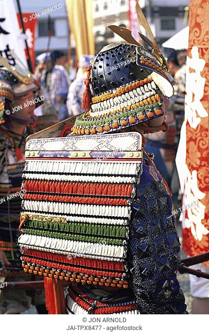 Japan, Tokyo, Men Dressed in Samurai Costume, Jidai Matsuri Festival, Sensoji Temple Asakusa