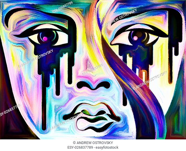 Colors of Your Mood series. Design made of girl's face and painted textures to serve as backdrop for projects related to art, creativity and spirituality