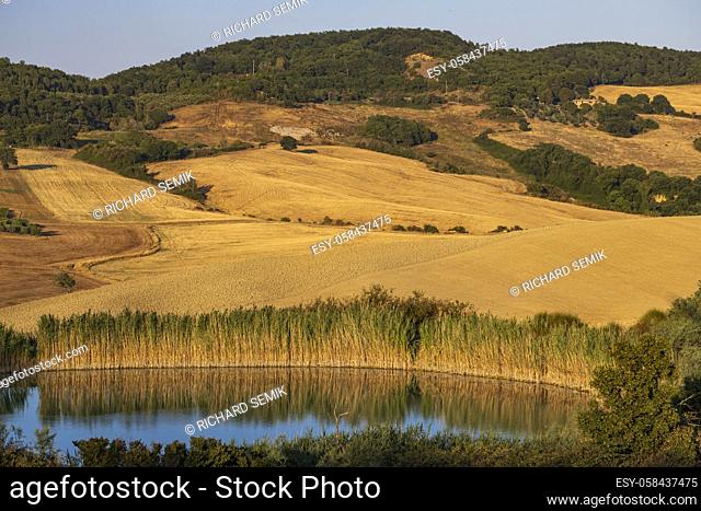 Typical Tuscan landscape near Montepulciano and Monticchielo, Italy