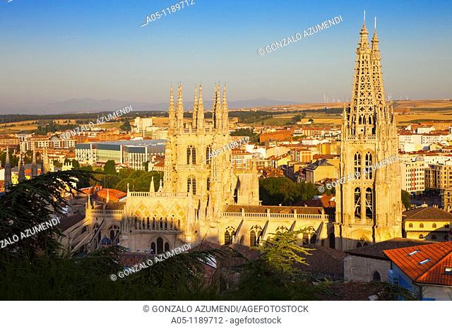 Panoramic view with the cathedral. Burgos. Castilla-Leon. Spain