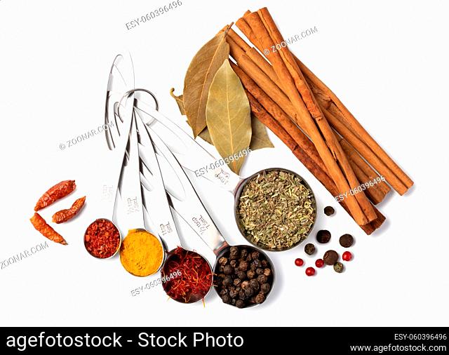spices set isolated on white background