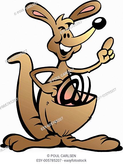 Hand-drawn Vector illustration of an Kangaroo with an Internet S