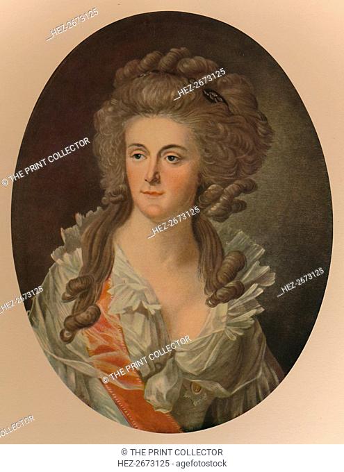 'Princess Frederica Sophie Wilhelmine of Prussia, Wife of William V, Prince of Orange', 1770, (1913) Artist: Charles-Melchior Descourtis