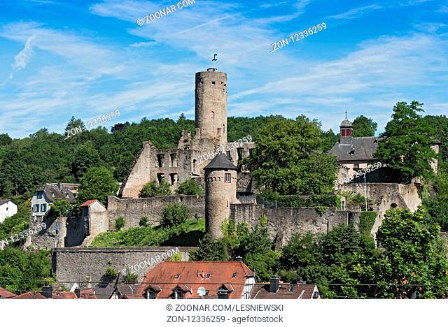 View of the castle ruin Eppstein in Hesse, Germany