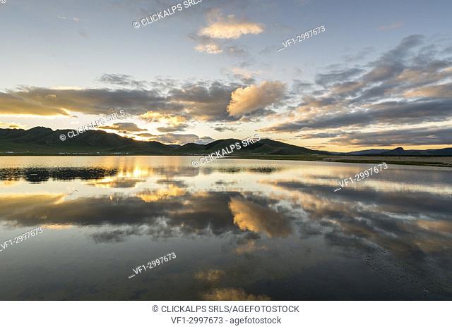 Sunrise at White Lake. Tariat district, North Hangay province, Mongolia
