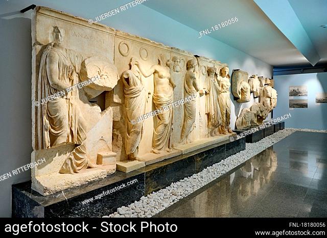 Marble sculptures and statues inside museum of Aphrodisias Ancient City, Denizli, Turkey|Marble sculptures and statues inside museum of Aphrodisias Ancient City