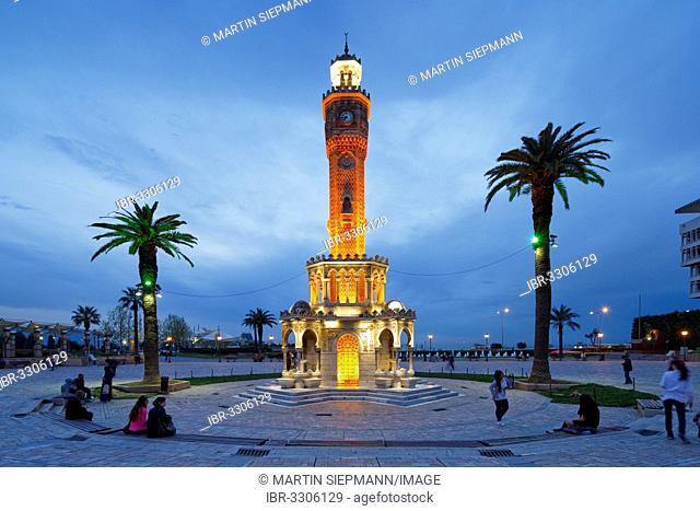 Clock Tower of Saat Kulesi on Konak Meydani square