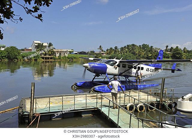 pontoon for boarding floatplane of Cinnamon Air, Sri Lankan air taxi service, departing from Colombo, Sri Lanka, Indian subcontinent, South Asia