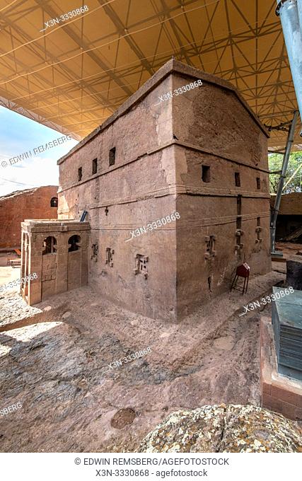 Rock hewn monolithic church of Bet Maryam (Church of St. Mary) in Lalibela , Ethiopia