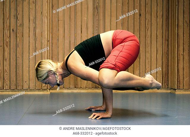 Pregnant making yoga