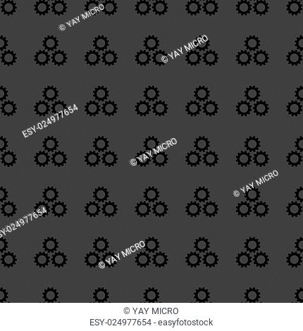 Settings Sign web icon. flat design. Seamless gray pattern