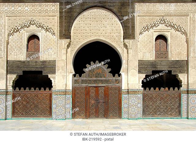 Artful windows and portals Medersa Bou Inania Fes El-Bali Morocco