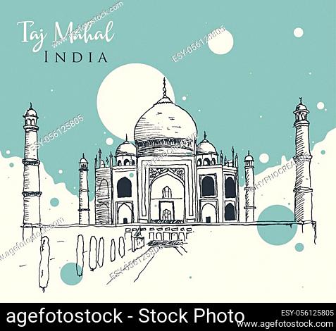 Elegance of the Taj Mahal Drawing by HusbandWifeArtCo - Fine Art America-saigonsouth.com.vn