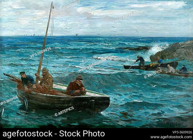 Reid John Robertson - Fishermen off the Coast - British School - 19th Century