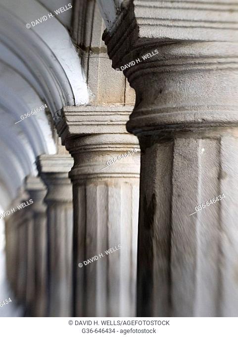 Columns and archway from Spanish colonial time in Antigua. Guatemala (Soft focus intentional)