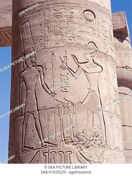 Egypt - Ancient Thebes (UNESCO World Heritage List, 1979). Valley of the Kings. Funerary temple of Ramses II 'Ramesseum' at Dayr al-Bahri (Deir el-Bahri)