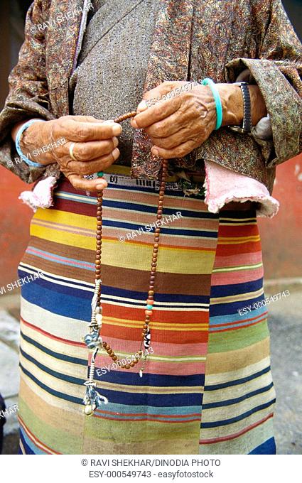 Prayer beads , Macleod Gunj , Dharamshala , Himachal Pradesh , India