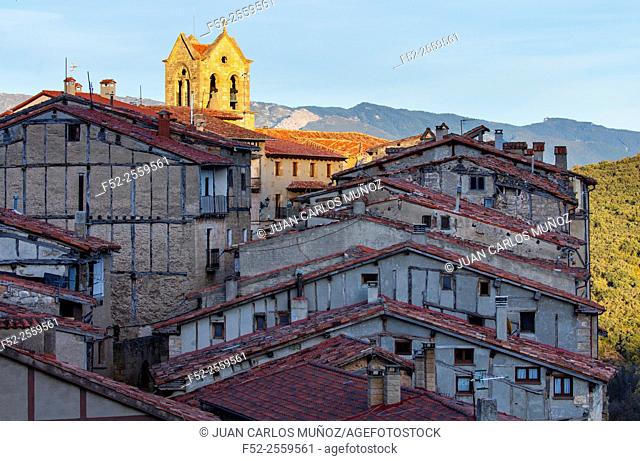 Frías view from the castle (12th-15th century), Frias village, Las Merindades, Burgos, Castilla y Leon, Spain, Europe