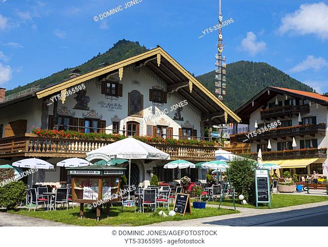 The village centre of Ruhpolding in Bavaria, Germany, Europe