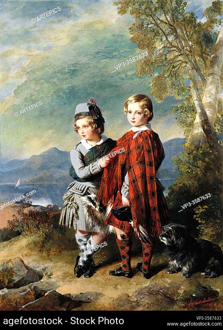 Winterhalter Franz Xavier - Albert Edward Prince of Wales with Prince Alfred - German School - 19th Century