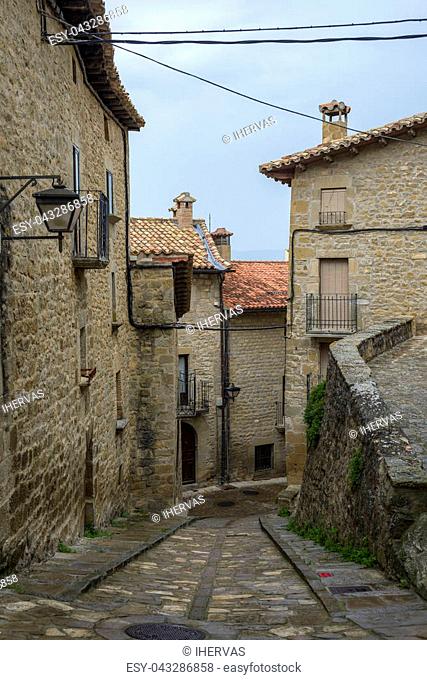 Traditional architecture in Sos del Rey Catolico. It is a historic town and municipality in the province of Zaragoza, Aragon, eastern Spain