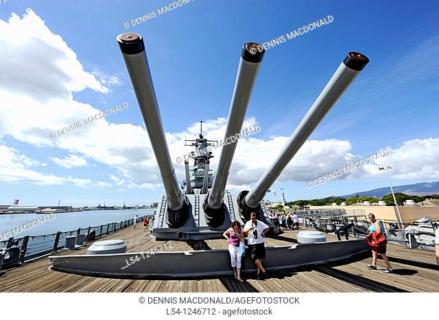 Gun Turrets USS Missouri Memorial Pearl Harbor Pacific National Monument Hawaii Ford Field