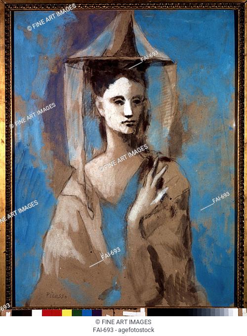 Spanish woman from Majorca. Picasso, Pablo (1881-1973). Watercolour, Gouache on cardboard. Modern. 1905. State A. Pushkin Museum of Fine Arts, Moscow