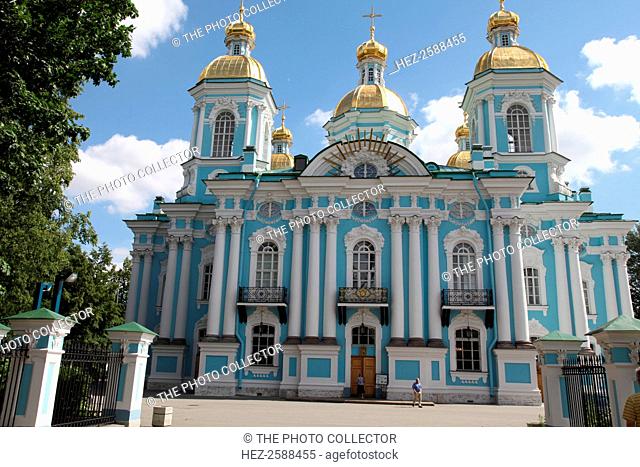 St Nicholas Naval Cathedral, St Petersburg, Russia, 2011. The Baroque cathedral was designed by Savva Chevakinsky and built between 1753 and 1762