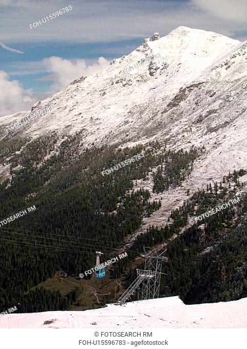Switzerland, Europe, valais, wallis, Val D'Heremence, Dam Grande Dixence, 2, 365 metres, world's highest concrete dam, blue cable car