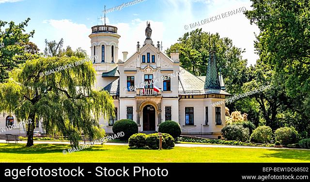Oblegorek, Swietokrzyskie / Poland - 2020/08/16: Panoramic view of historic manor house and museum of Henryk Sienkiewicz, polish novelist and journalist