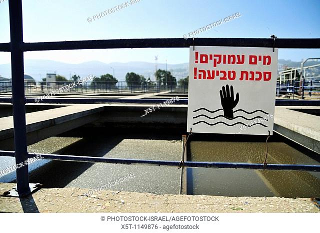 Israel, Haifa Bay Area, Sewage treatment facility  The treated water is then used for irrigation and to increase the flow n the Kishon river  Primary...