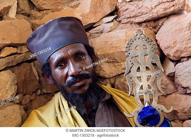 Portrait of a priest of the rock-hewn church Abbi Johanni in Tigray  Africa, East Africa, Tigray, Ethiopia, October 2010