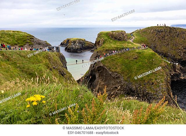 Carrick-a-Rede Rope Bridge is a bridge near Ballintoy in County Antrim, Northern Ireland. The bridge links the mainland to the island of Carrickarede
