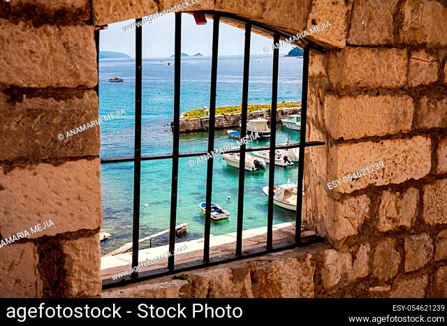 The Dubrovnik city walls and the Adriatic Sea
