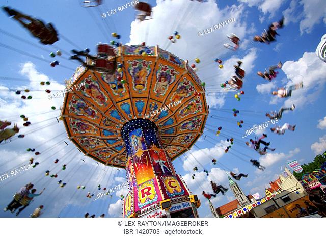 Chairoplane, spring festival, Theresienwiese, Munich, Bavaria, Germany, Europe