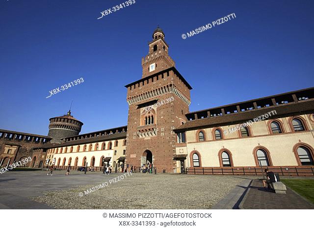 The Filarete tower of the Sforza Castle, Milan, Italy