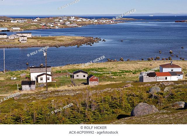 Town of Red Bay seen from the Boney Shore Trail, Red Bay, Labrador Coastal Drive, Viking Trail, Strait of Belle Isle, Southern Labrador, Newfoundland & Labrador