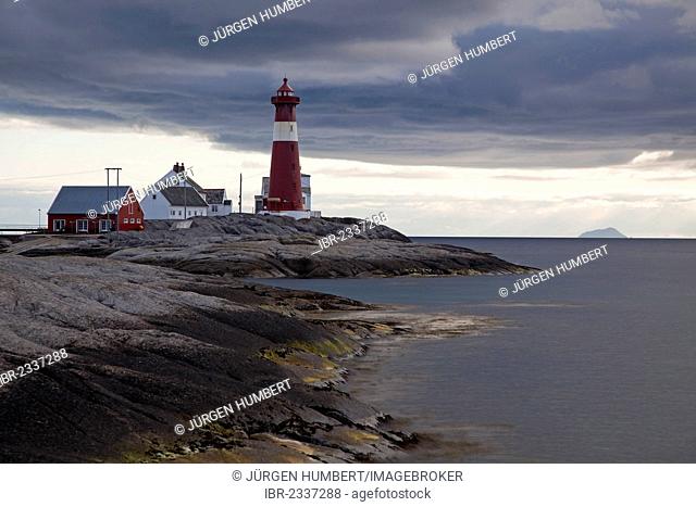 Tranoey Fyr, Tranøy Fyr Lighthouse, Hamaroey, Hamarøy, Vestfjord, Nordland, Norway, Scandinavia, Europe