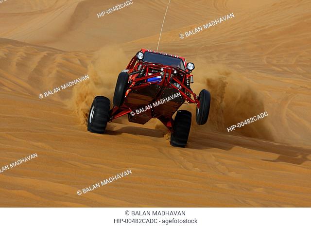 A DUNE BUGGY AT THE DESERT SAFARI IN DUBAI