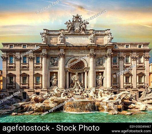 World famous fountain di Trevi in Rome