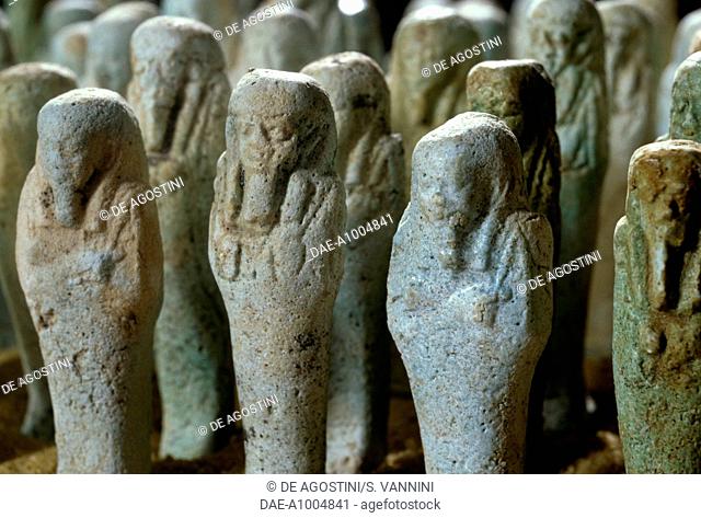 Ushabti (small statues), Tomb of Nassa, Tomb of the Governor, Sheik Souby, Bahariya Oasis, Giza, Egypt. Egyptian Civilisation, 26th Dynasty (663-525 BC)