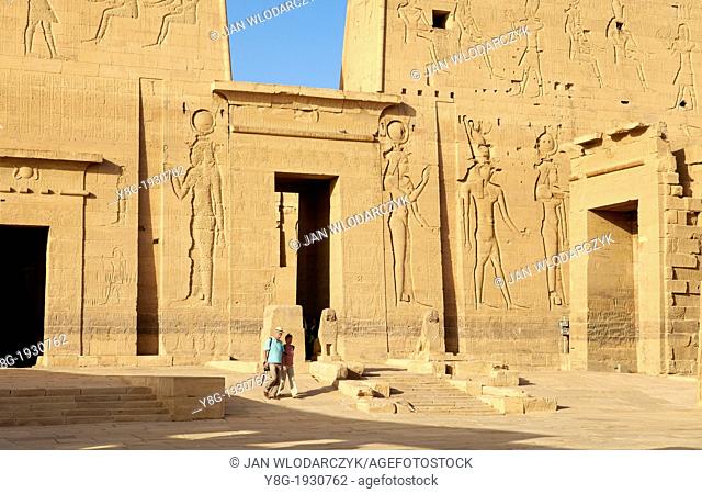 Egypt - Philae Island, pylons of the Temple of Isis, South Egypt